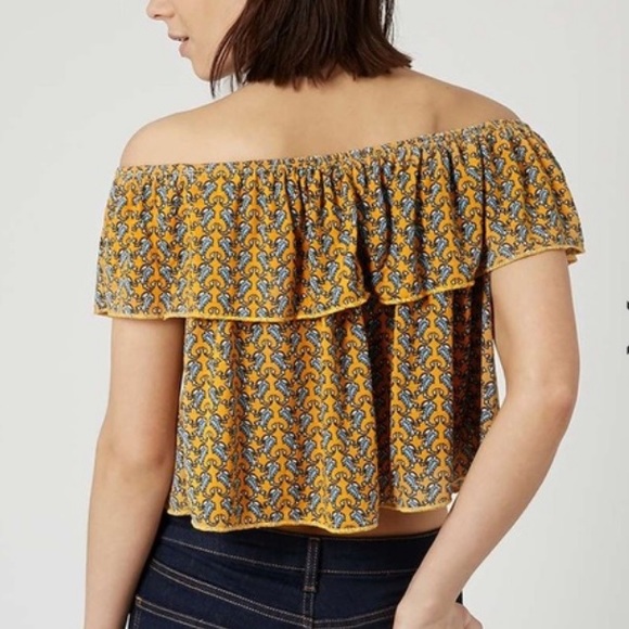 topshop | paisley pattern, off the shoulder top - Picture 4 of 13